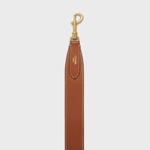 Long Strap in smooth calfskin with GOLD FINISHING