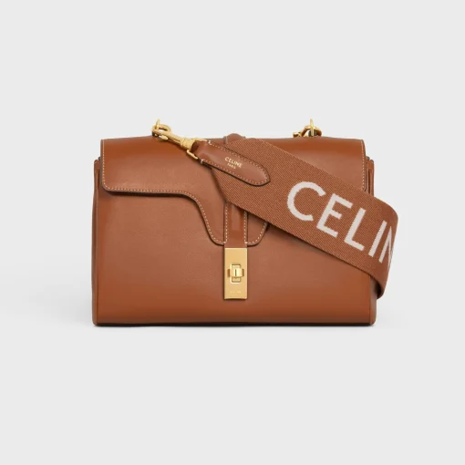 Long Strap in Wool with Celine jacquard with GOLD FINISHING