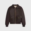 loose aviator blouson jacket in soft lambskin