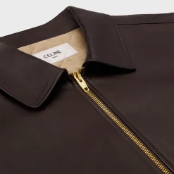 loose aviator blouson jacket in soft lambskin
