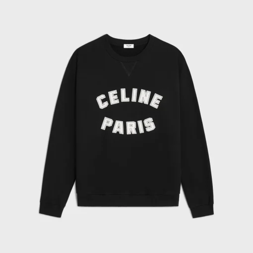 loose celine paris sweatshirt in cotton fleece