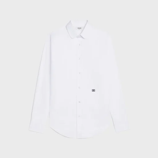 loose peter pan collar shirt in cotton poplin