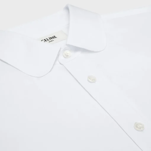loose peter pan collar shirt in cotton poplin