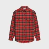 loose shirt in checked cotton