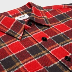 loose shirt in checked cotton