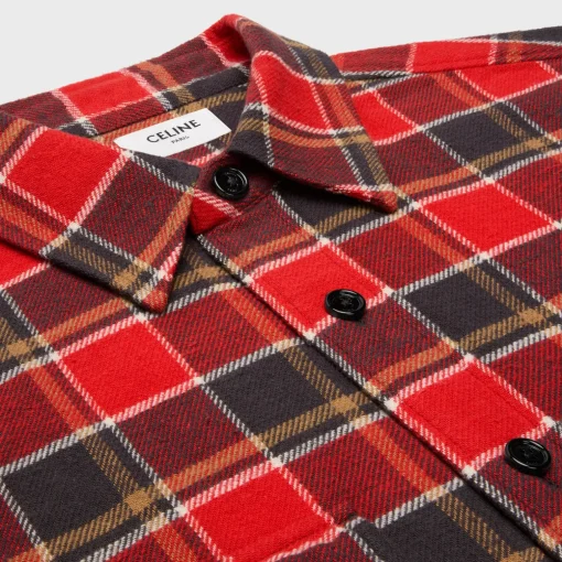 loose shirt in checked cotton