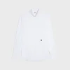 loose shirt with inverted collar in cotton poplin