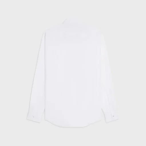 loose shirt with inverted collar in cotton poplin