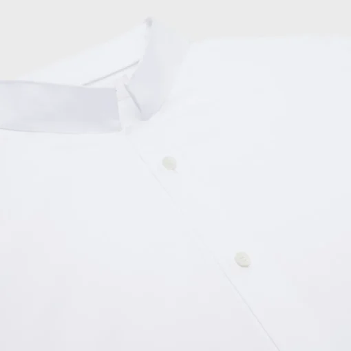 loose shirt with inverted collar in cotton poplin