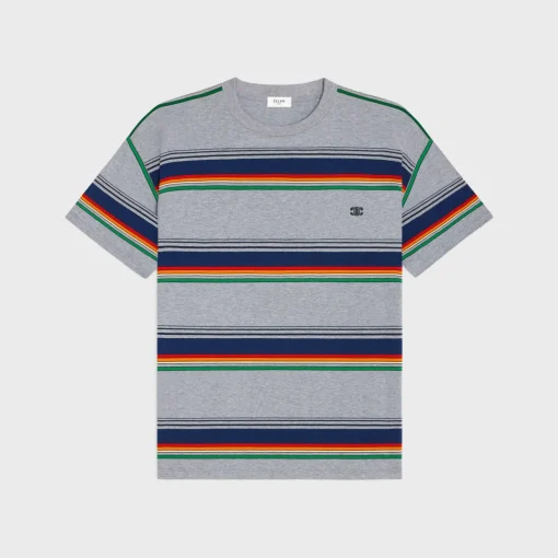loose triomphe t-shirt in striped cotton jersey
