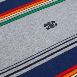 loose triomphe t-shirt in striped cotton jersey