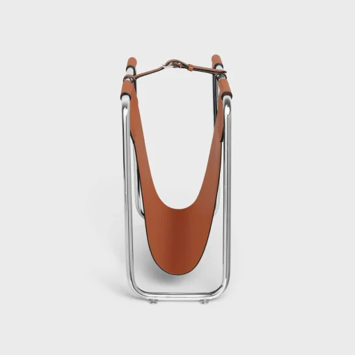 Magazine rack in triomphe canvas and aluminium
