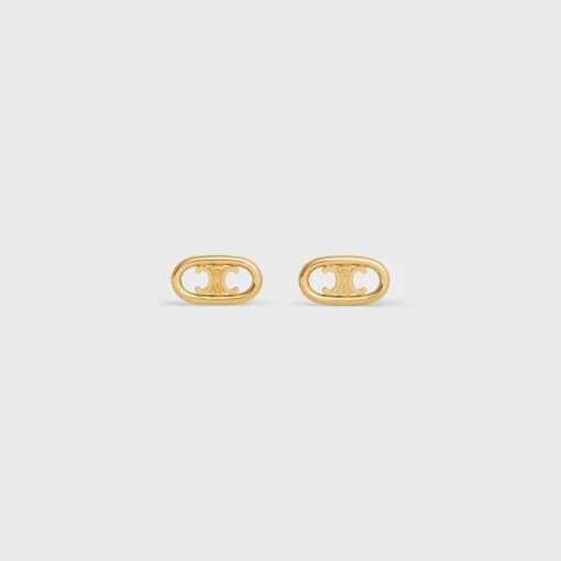 Maillon Triomphe Studs in Yellow Gold