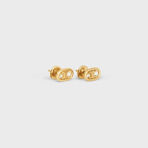Maillon Triomphe Studs in Yellow Gold