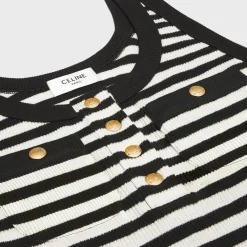 marinière tank top in ribbed cotton jersey