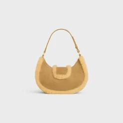 MEDIUM AVA TRIOMPHE BAG in SUEDE CALFSKIN AND SHEARLING