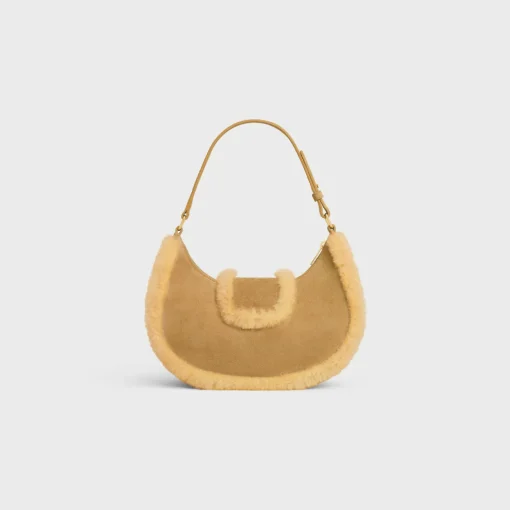 MEDIUM AVA TRIOMPHE BAG in SUEDE CALFSKIN AND SHEARLING
