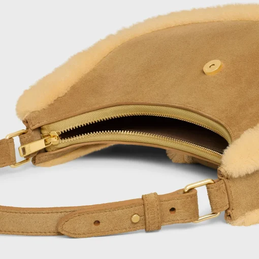 MEDIUM AVA TRIOMPHE BAG in SUEDE CALFSKIN AND SHEARLING