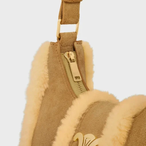 MEDIUM AVA TRIOMPHE BAG in SUEDE CALFSKIN AND SHEARLING