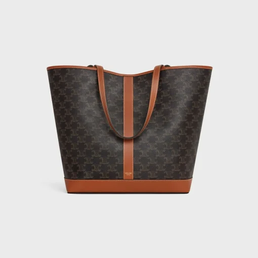 MEDIUM CABAS in Triomphe Canvas and calfskin