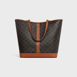 MEDIUM CABAS in Triomphe Canvas and calfskin