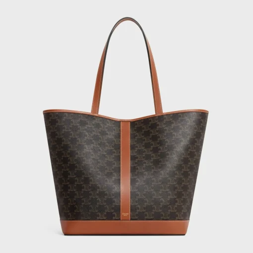 MEDIUM CABAS in Triomphe Canvas and calfskin