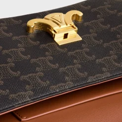 MEDIUM CELINE LOLA BAG in Triomphe Canvas and Calfskin
