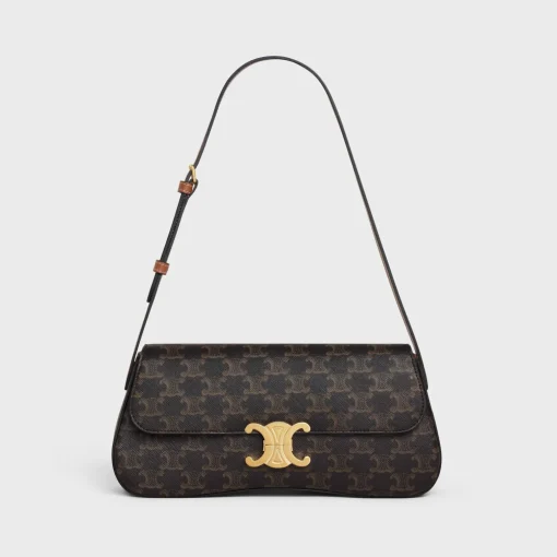 MEDIUM CELINE LOLA BAG in Triomphe Canvas and Calfskin