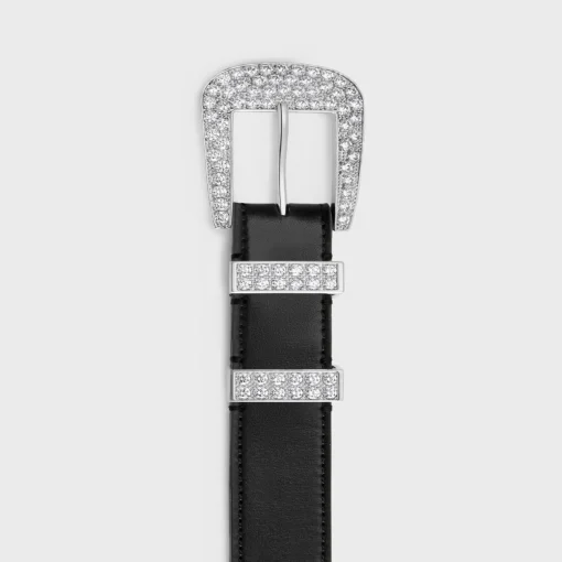MEDIUM MARCO BELT WITH STRASS in VINTAGE CALFSKIN