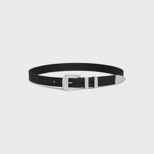MEDIUM MARCO BELT WITH STRASS in VINTAGE CALFSKIN
