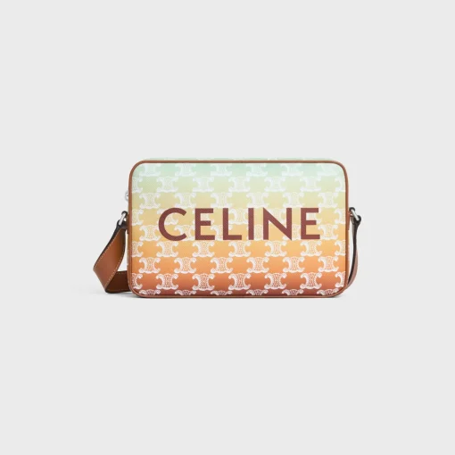 Medium Messenger Bag in TRIOMPHE CANVAS SUNSET AND CALFSKIN