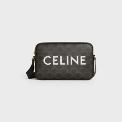 Medium Messenger Bag in Triomphe Canvas with Celine Print