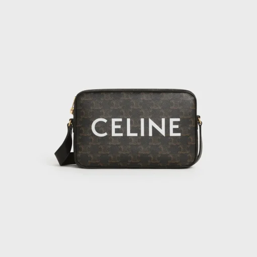 Medium Messenger Bag in Triomphe Canvas with Celine Print