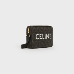 Medium Messenger Bag in Triomphe Canvas with Celine Print