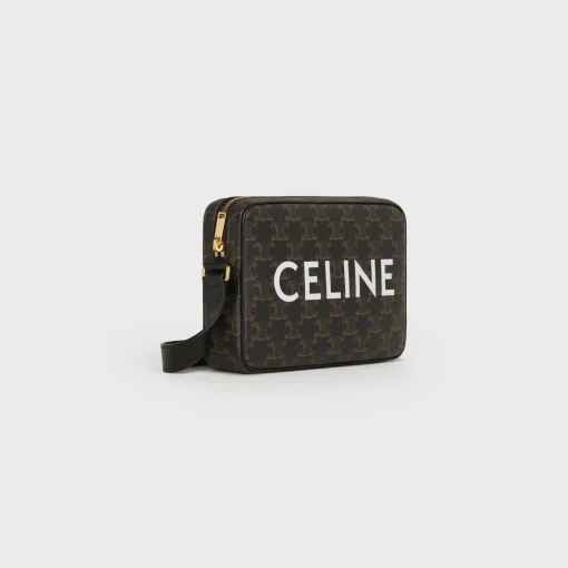 Medium Messenger Bag in Triomphe Canvas with Celine Print