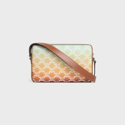 Medium Messenger Bag in TRIOMPHE CANVAS SUNSET AND CALFSKIN