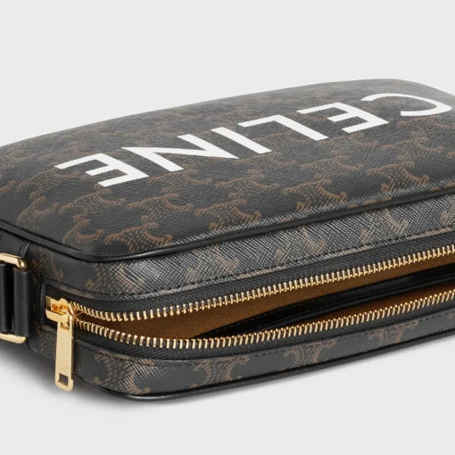 Medium Messenger Bag in Triomphe Canvas with Celine Print