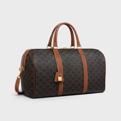 Medium Travel Bag in Triomphe Canvas and calfskin