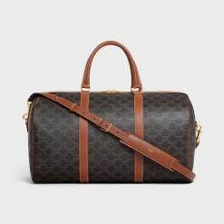 Medium Travel Bag in Triomphe Canvas and calfskin