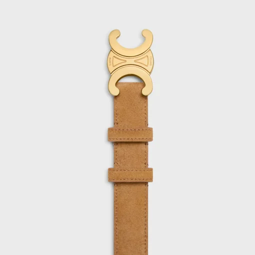 Medium Triomphe Belt in SUEDE CALFSKIN