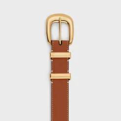 MEDIUM WESTERN BELT in Natural Calfskin