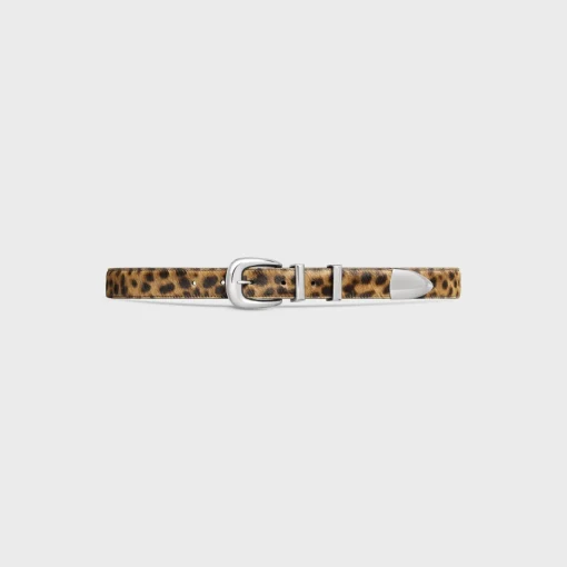 MEDIUM WESTERN BELT in PONY CALFSKIN WITH LEOPARD PRINT