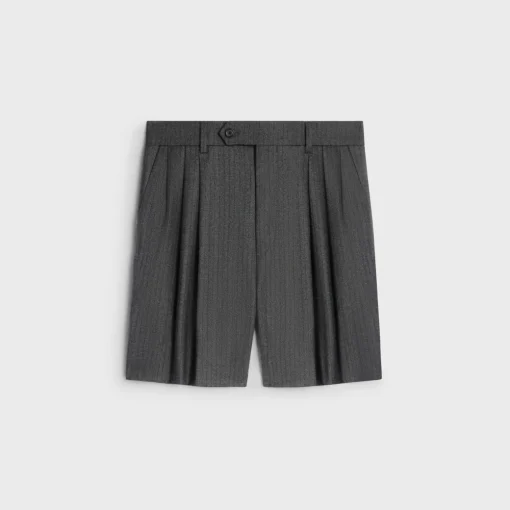 men s shorts in cashmere and wool flannel