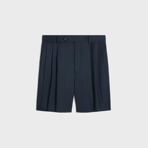 men s shorts in striped wool