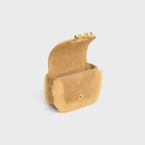 MINI CHAIN CLAUDE in SUEDE CALFSKIN AND SHEARLING