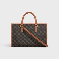 mini horizontal cabas in Triomphe Canvas and calfskin