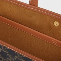 mini horizontal cabas in Triomphe Canvas and calfskin