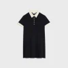mini polo dress in viscose sablé