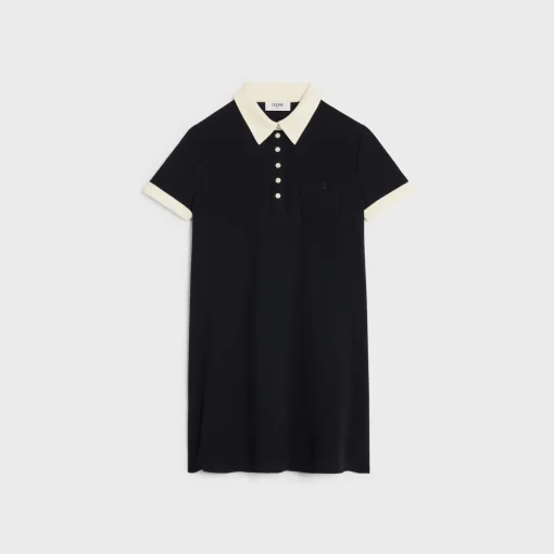 mini polo dress in viscose sablé