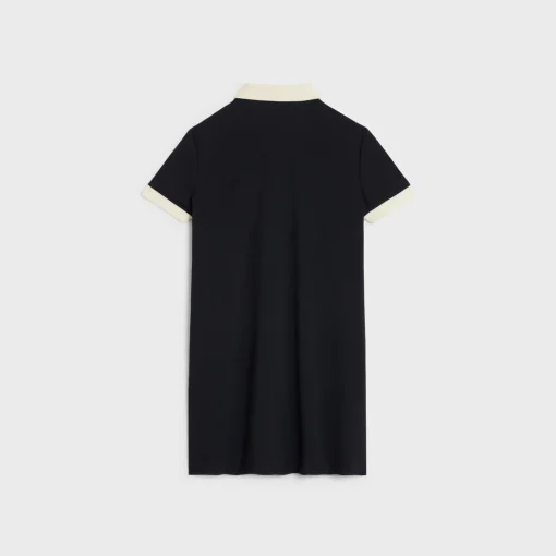 mini polo dress in viscose sablé